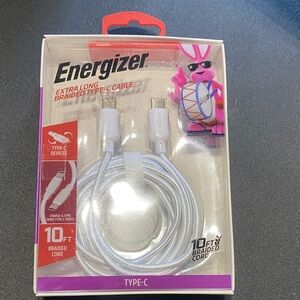 White Braided Type-C to Type C Cable - 10ft New